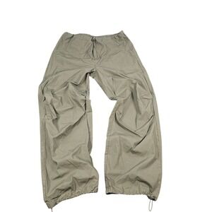 Cotton On Olive Green Cargo Pants Drawstring Waist Relaxed Fit Utility Pockets 6